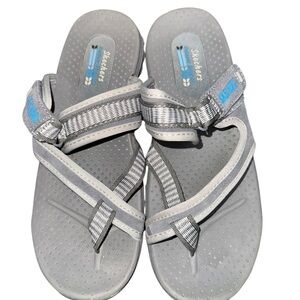 Skechers Women’s Gray Reggae Sandals Size 8